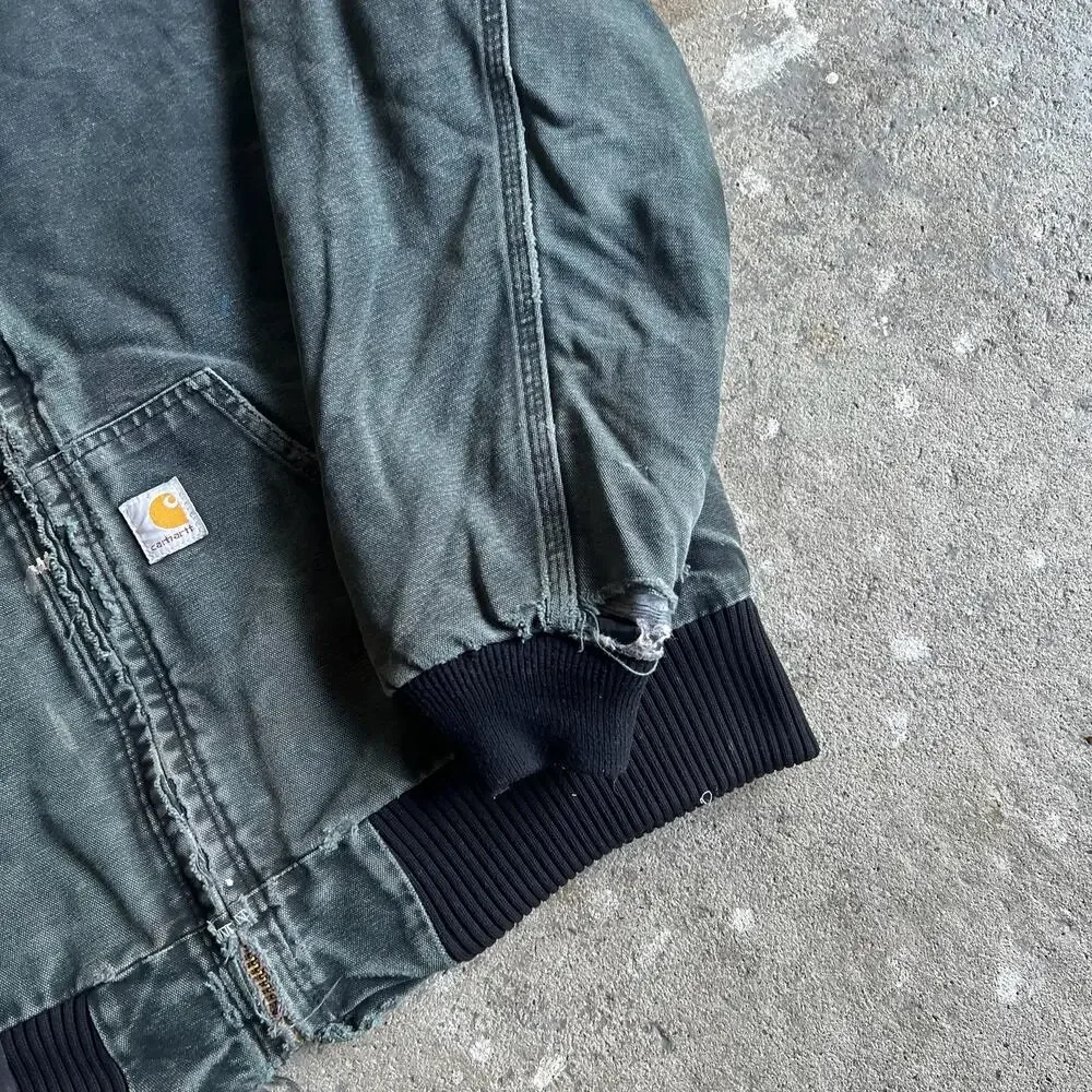 Carhartt faded black hooded work wear jacket - Picture 2 of 9